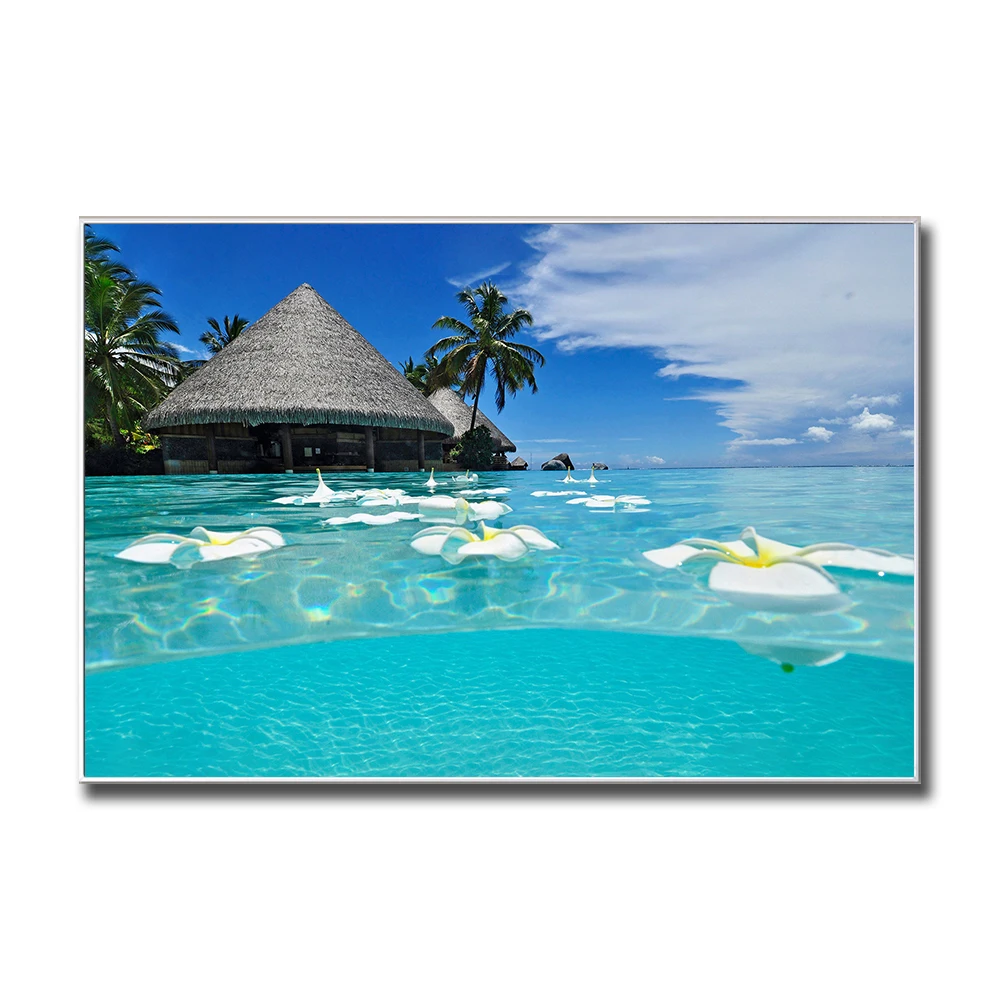 Настенная картина голубого моря волна золотой песок пляж береговой берег остров