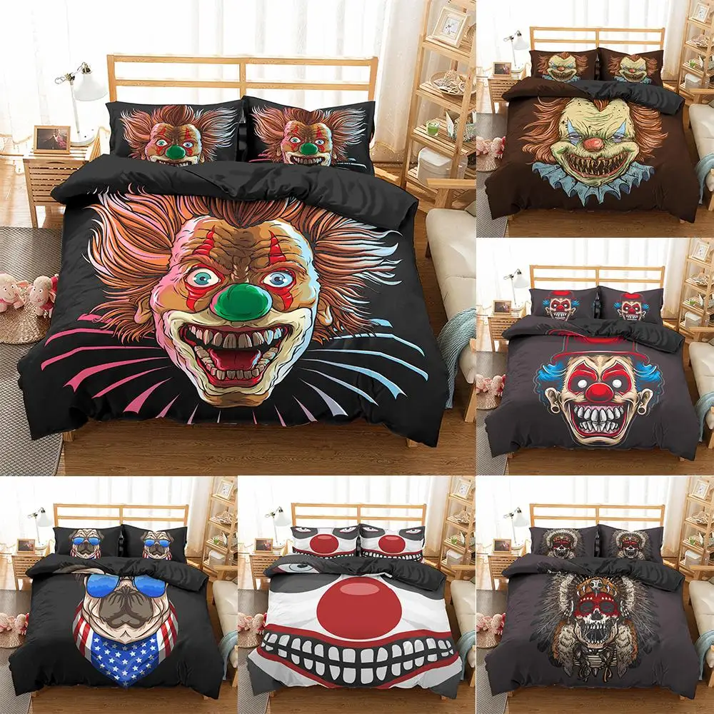 

2021 Clown Bedding Set Duvet Cover Comforter Cover set with Pillowcase King Queen Size Bedding Sets Bed Linen Home Textile
