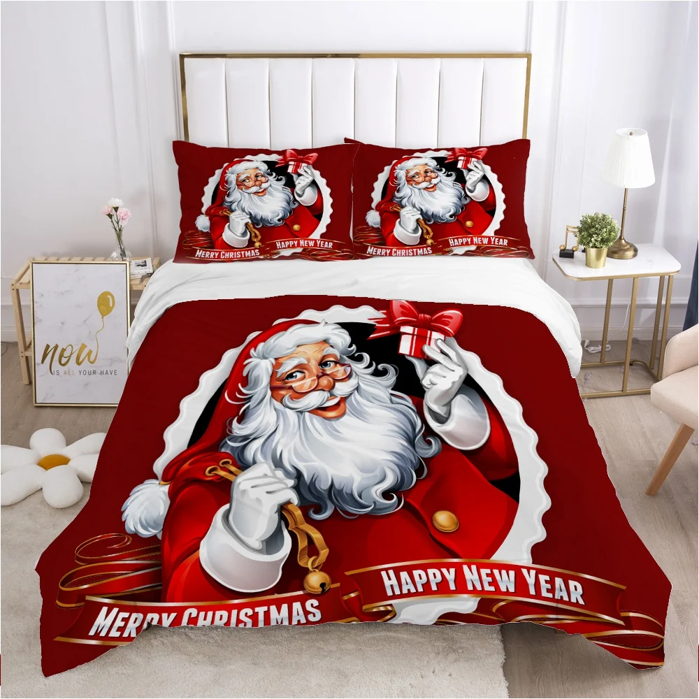 Christmas santa claus Duvet cover set 240x220 200x200 Bedding Twin Queen King Double Bed linens Quilt Bedclothes Socks | Дом и сад