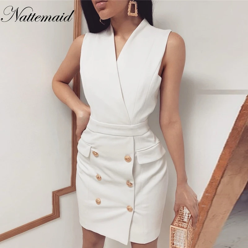 Платье NATTEMAID женское офисное на пуговицах пикантное Элегантное повседневное