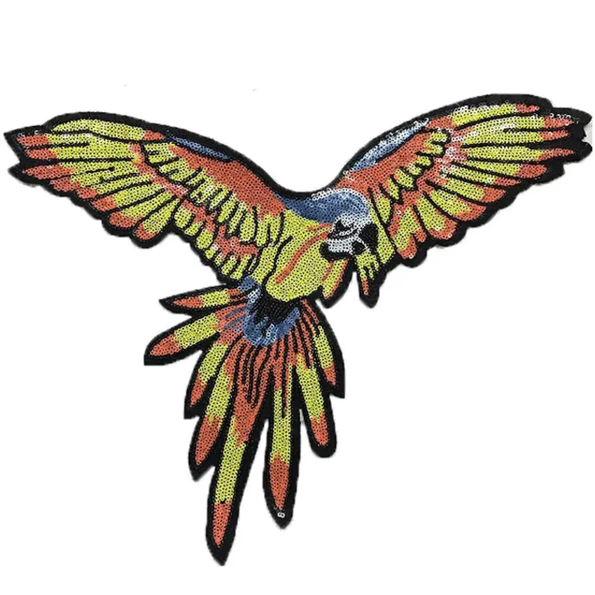 Патчи с блестками в виде попугая орла птицы аппликация вышивка нашивки для