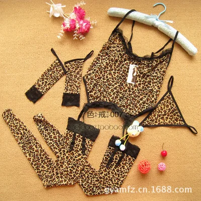 

Sexy lingerie ladies nightdress leopard print set of six