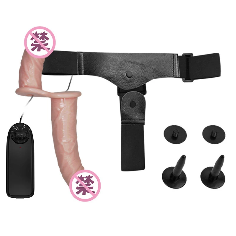 Носимый вибратор двойной Дилдо страпон интимные игрушки для женщин мужчин пар