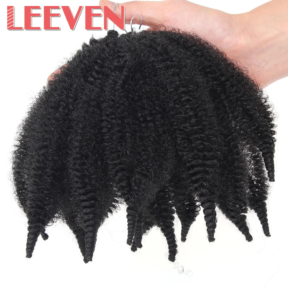 Leeven 8 дюймов Marley косы мягкие афро кудрявые вьющиеся волосы синтетические вязаные