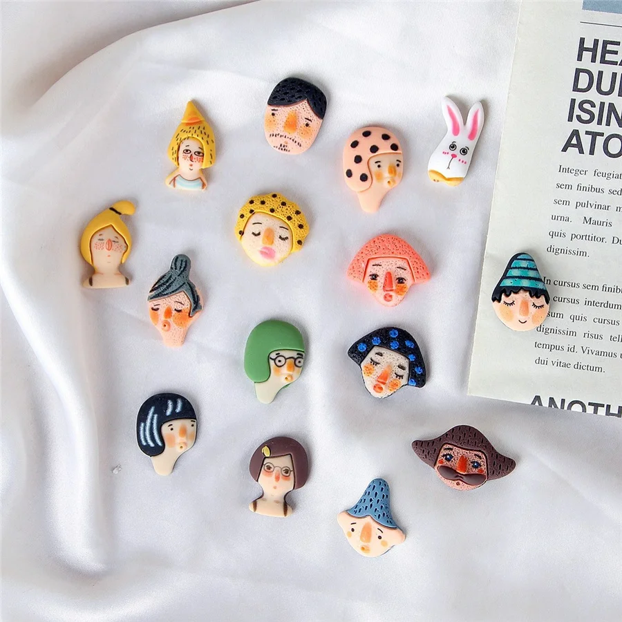 Забавный кулон клоуна для женщин 2 шт./лот кукла с лицом пластырь из смолы сделай