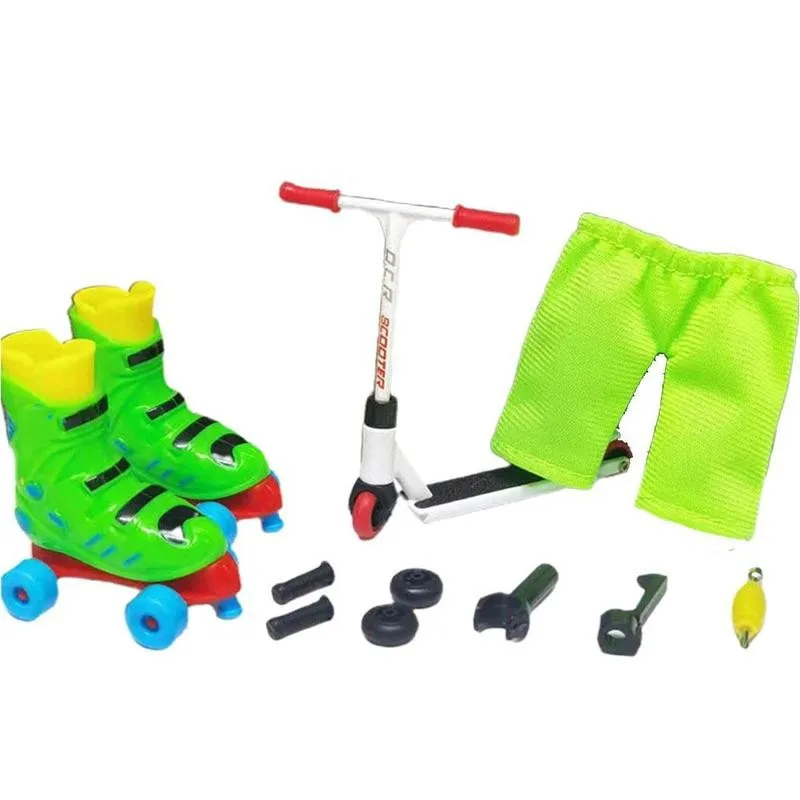 

1set Alloy Finger Scooter With Mini Scooters Tools And Toy Mini Finger For 6 Finger Board Accessories Skateboard Years Old W0S2