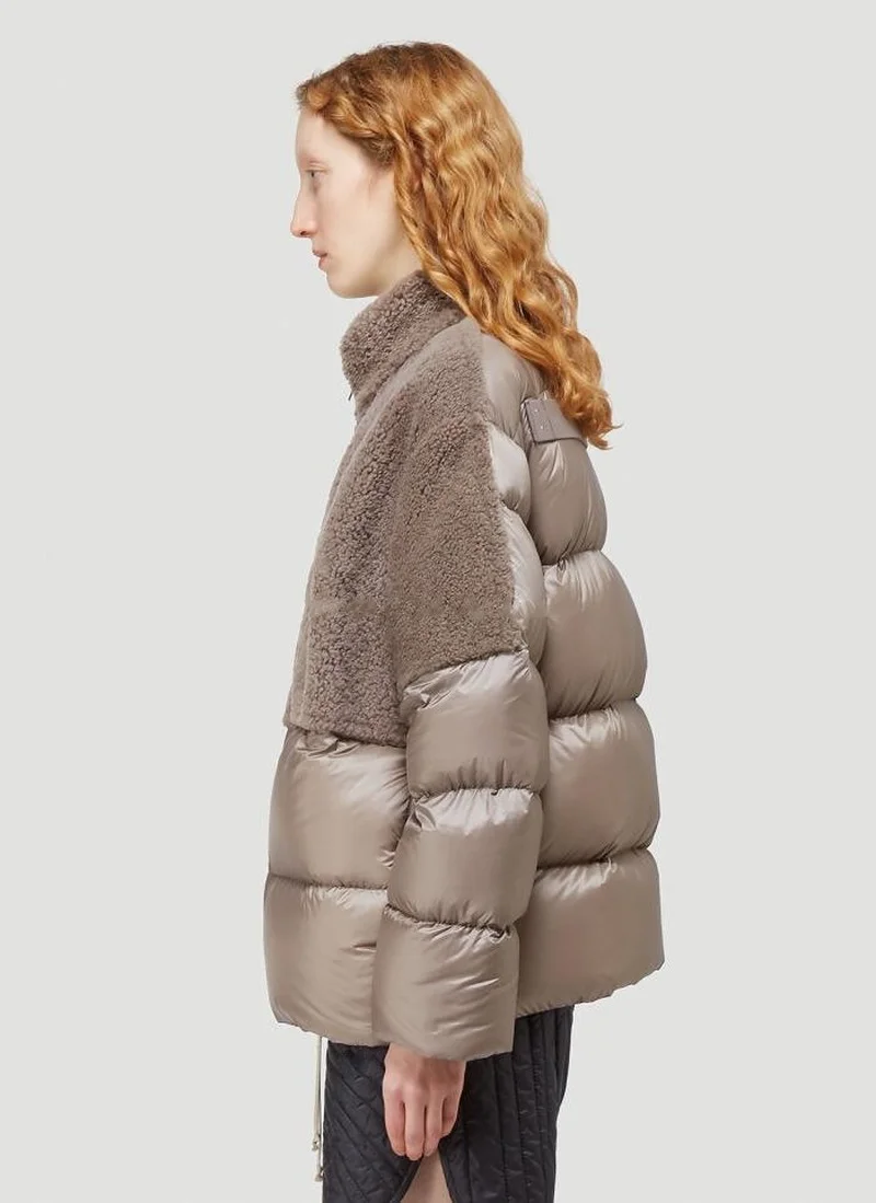 Donsignet 2021 Winter New Fashion Plush Stitching Zipper Down Jacket for Women Lamb Wool Coat Thick Woman Parkas