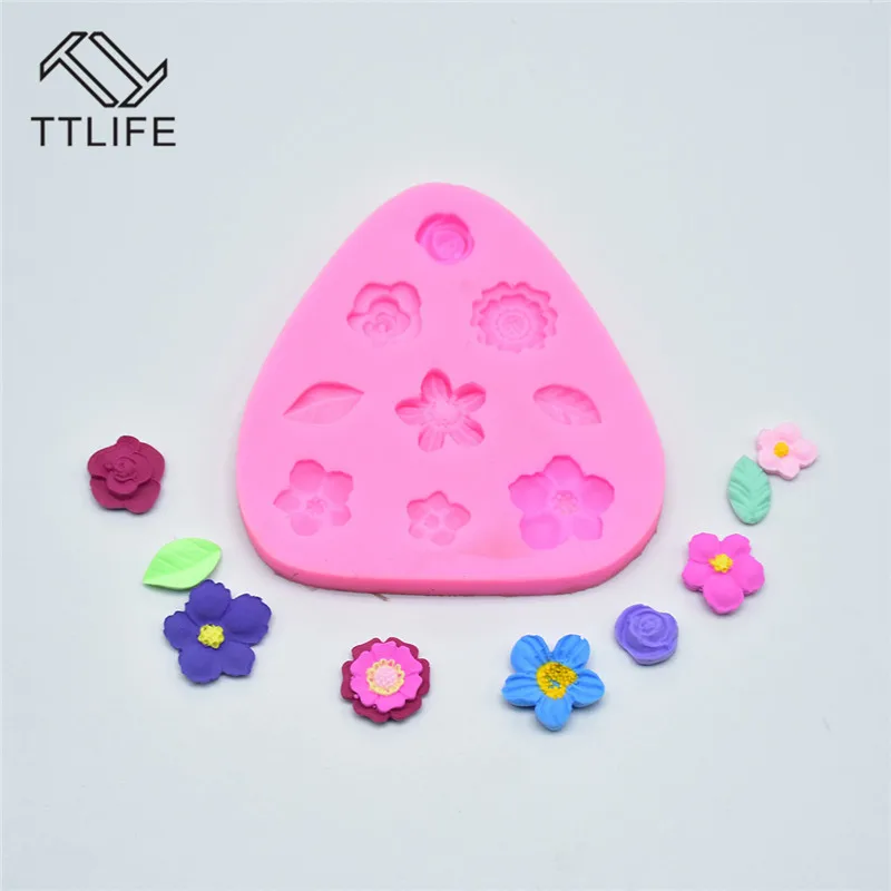 TTLIFE 3D Triangle Flower Collection Silicone Mold Fondant Cake Decorating DIY Tools Chocolate Soap Baking Moulds Kitchen Gadget | Дом и сад