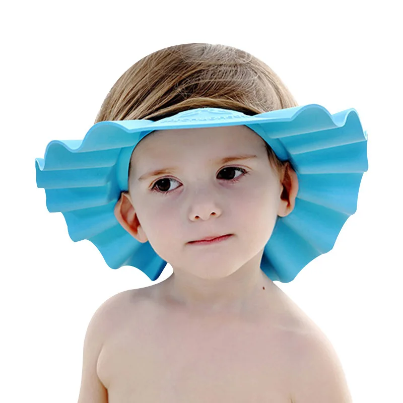Gorro de ducha con champ&uacute; para ni&ntilde;os, visera de ba&ntilde;o con escudo ajustable, impermeable, protecci&oacute;n de ba&ntilde;o-2