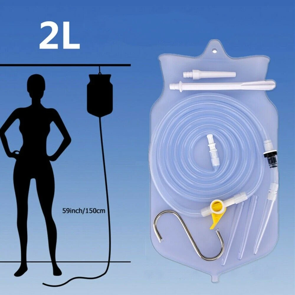 

2L Reusable Enema Bag Kit Silicone Colon Cleaner Vagina Anal Washing Female Hygiene Comfortable Irrigation Cleaning Device Detox