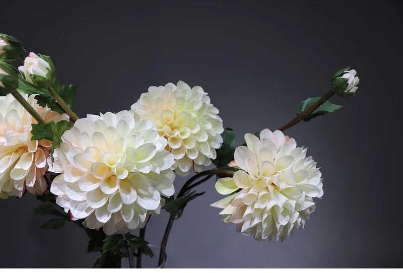 Индиго-2 головы Dahlia большая Маргаритка желтая хризантема домашний декоративный искусственный цветок для свадебного банкета, вечеринки