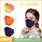 Маска KN95 для взрослых, из нетканого дышащего материала, 15102050100 шт.