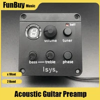 10set isys acoustic guitar pream 2 band folk guitar eq equalizer preamp with tuner guitar piezo pickups guitarra accessories