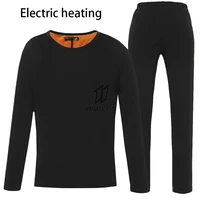 keep warm winter heated underwear suit usb battery powered fleece thermal motorcycle jacket electric heated t shirts pants