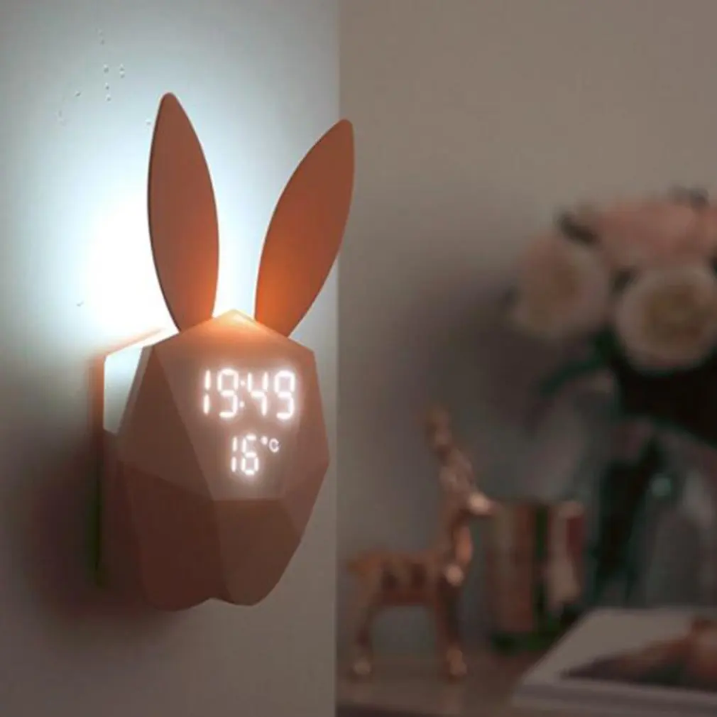 Милый кролик детский цифровой электронный будильник креативный практичный