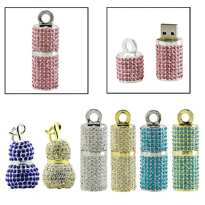 Usb-флеш-накопитель серебристого цвета, 4 ГБ, 8 ГБ, 16 ГБ, 32 ГБ, U-диск, Алмазный цилиндр, бамбуковый, флешка-ожерелье, USB 2,0