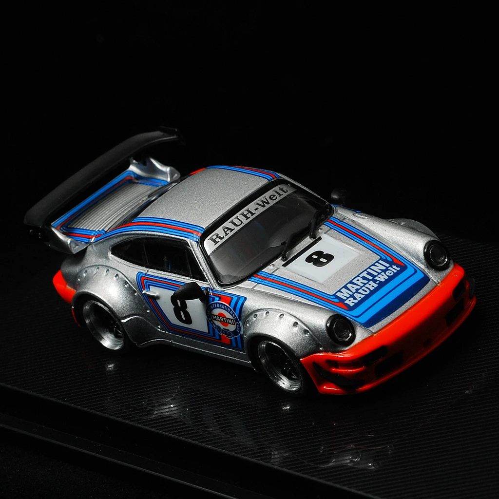 Модель автомобиля 1/64 CM модель Pors RWB 964 MARTINI серебряный литой автомобиль гоночный