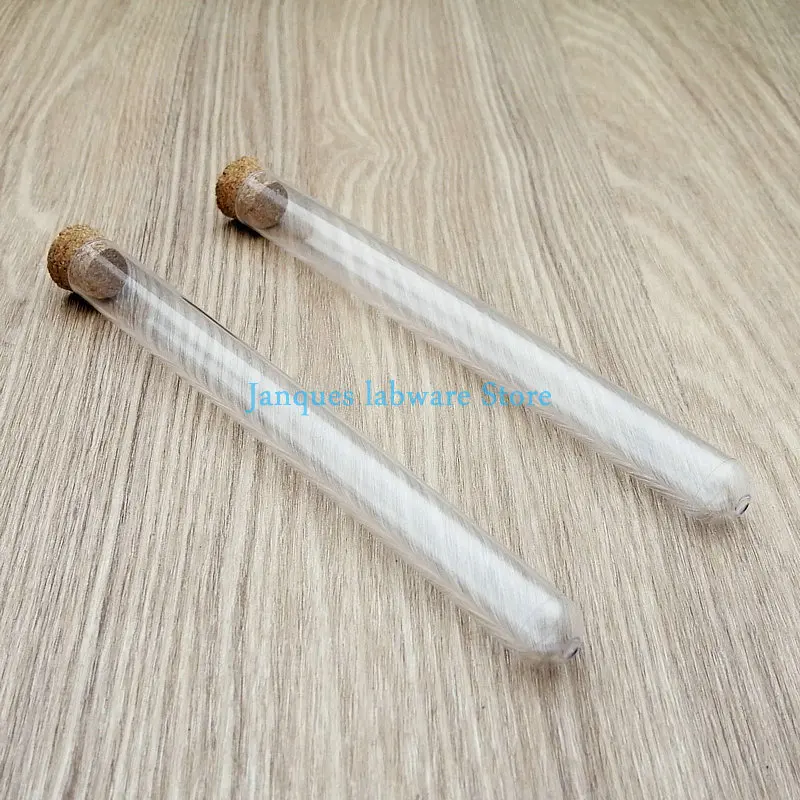 100Pcs 15x150 мм прозрачный Пластик Тесты трубки с пробками шапки круглым дном соль для