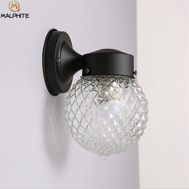 

Modern led wall lights corridor aisle iron wall lamp Nordic bedroom bedside toilet white glass ball decorative lighting fixtures