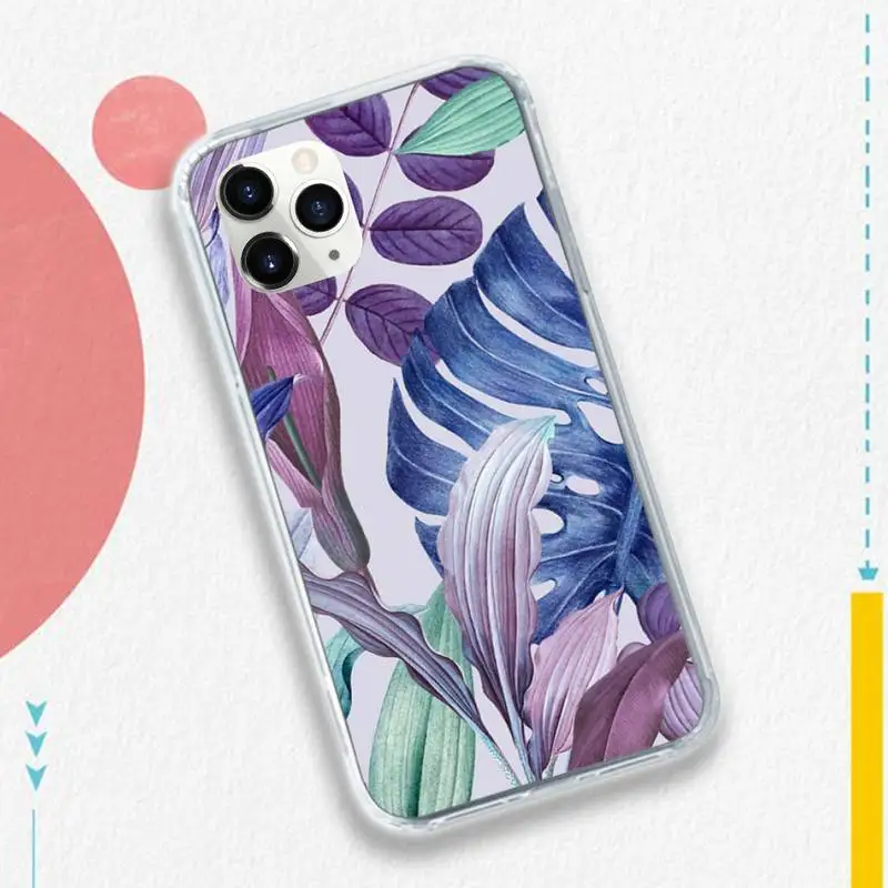 

Vintage Banana Leaves plant painting Phone Case for iPhone 11 12 pro XS MAX 8 7 6 6S Plus X 5S SE 2020 XR