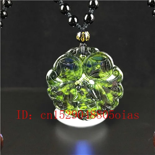 Китайская подвеска-летучая мышь из натурального черного и зеленого нефрита