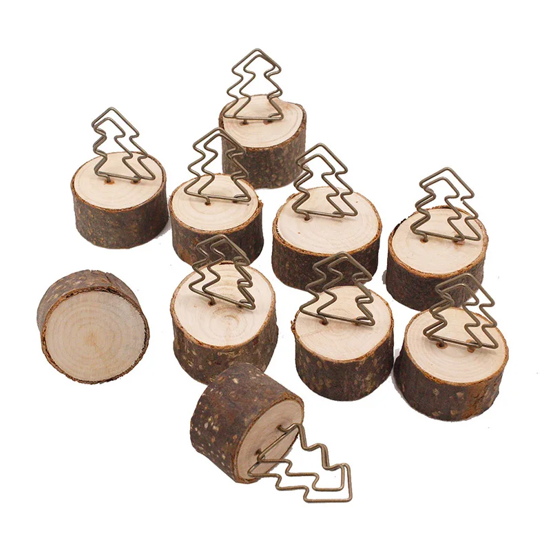 Креативный круглый деревянный пеньковый дизайн фото-зажим карта имени держатель