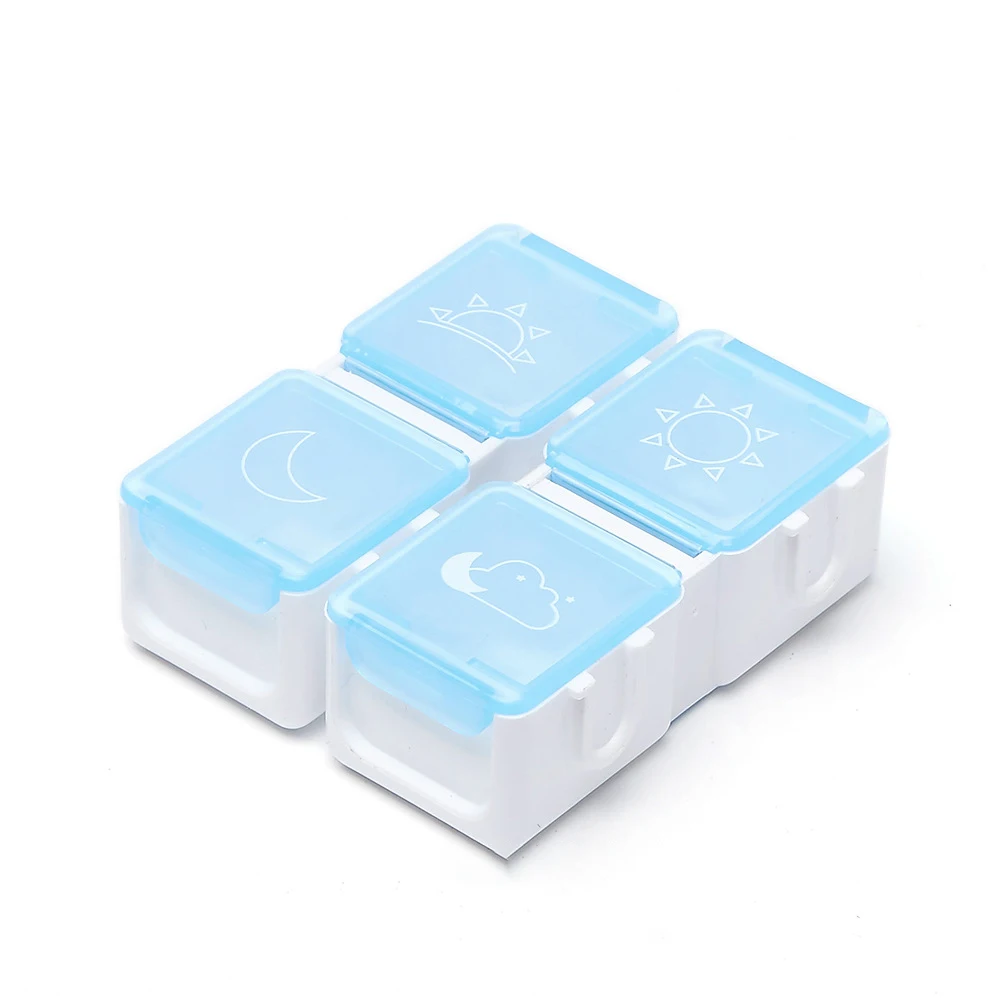 

Travel Pill Box Portable Pill Case Tablet Holder Medicine Storage Organizer Tablet Dispenser 4 Lattice Plastic Drug Container
