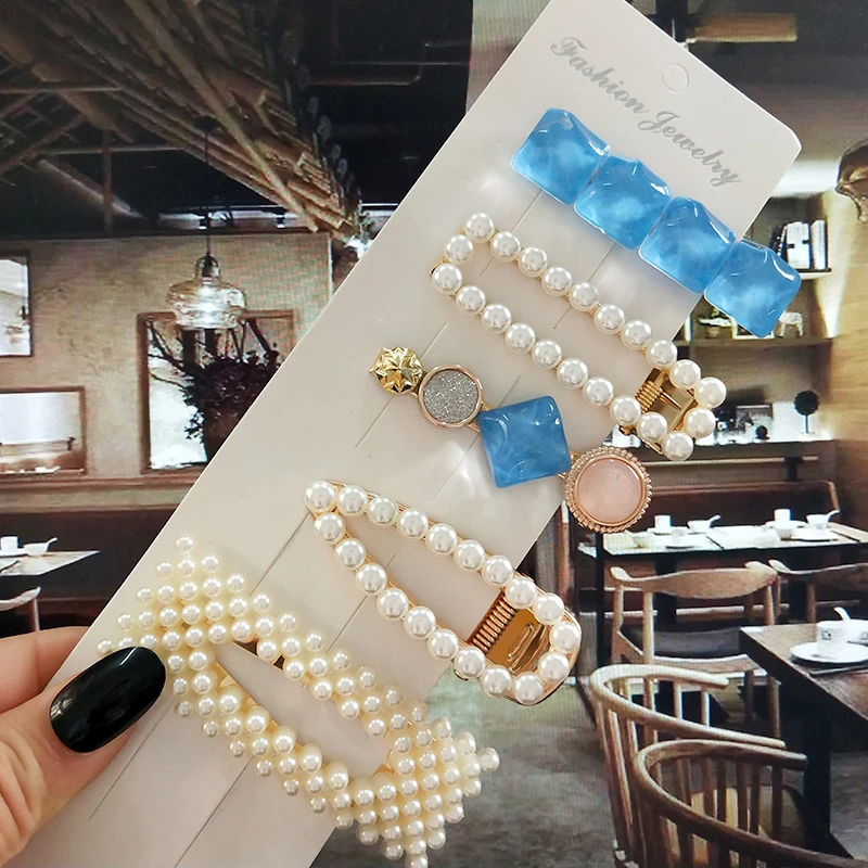 Элегантная заколка для волос с искусственным жемчугом женщин аксессуары в