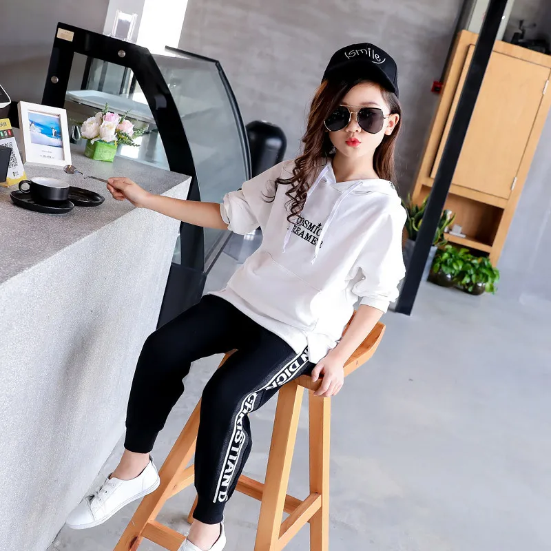 Толстовка с капюшоном для девочек осенне весенний хлопковый свитер в Корейском