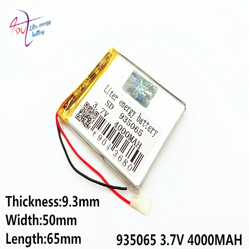 

3.7V,4000mAH 935065 (polymer lithium ion / Li-ion battery ) Liter energy for Smart watch,GPS,mp3,mp4,cell phone,speaker
