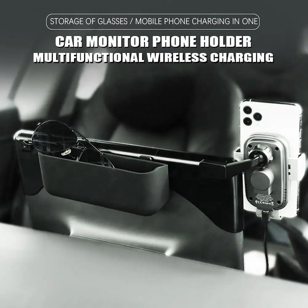 Koop 7 Stks/set Stevige Mobiele Telefoon Houder Draadloze Opladen Multi-Functionele Black Center Console Zonnebril Organizer Voor Tesla Model3