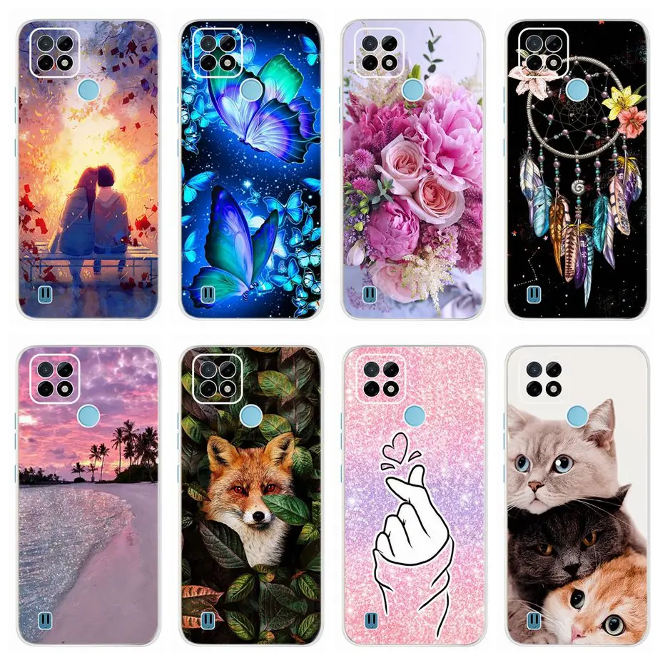 Чехол для Realme C21Y RMX3261, мягкий силиконовый чехол из ТПУ, милый чехол с рисунком для Oppo Realme C21Y C 21Y, чехол для телефона s, бампер RealmeC21Y