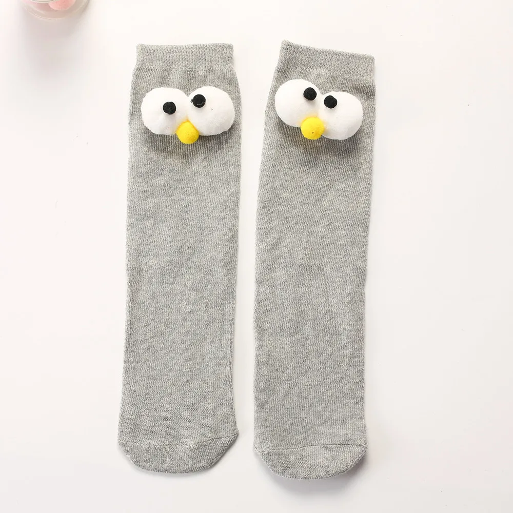 Kids Cotton Cartoon Big Eye Long Socks For Children Girls Boys Baby Stockings