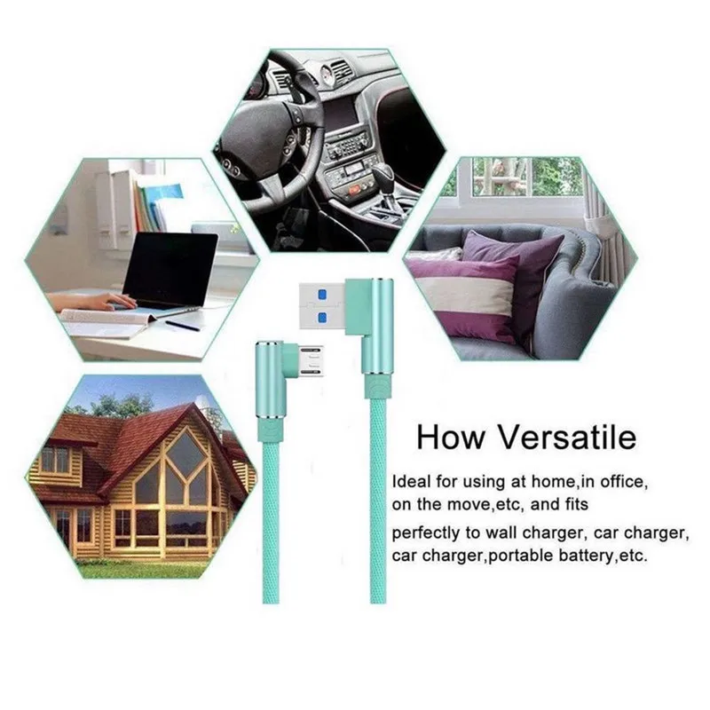 1 ~ 3 м Плетеный локоть Micro usb type C iOS зарядное устройство кабель Шнур для Sumsung Galaxy S9 S8