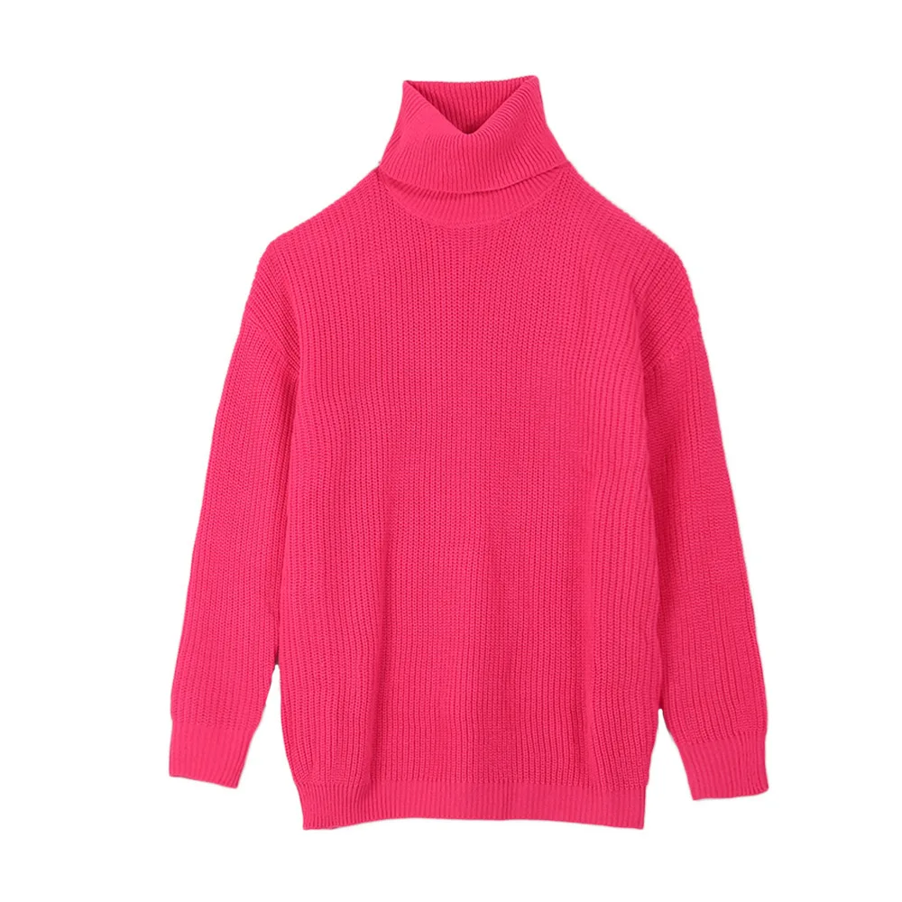 

FAKUNTN Women's Sweaters Turtleneck Jumper Oversize Female Knitted Top 2021 Warm Turtleneck Jumper Knit Sweater Women Clothing