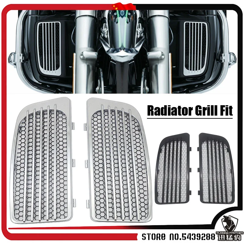 

Black/Chrome For Harley Touring Models Electra Street Glide Motorcycle Accessories ABS Radiator Grills Lower Fairing Twin Cooled