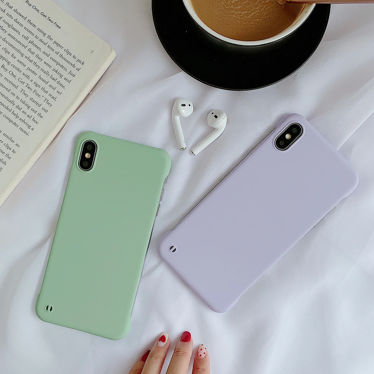 Frameless New Fashion Business Plain Case For iphone 6 6S 7 8 Plus X XR XS Max Lovely Cover Ip 6plus 7plus 8plus XsMax Hard | Мобильные
