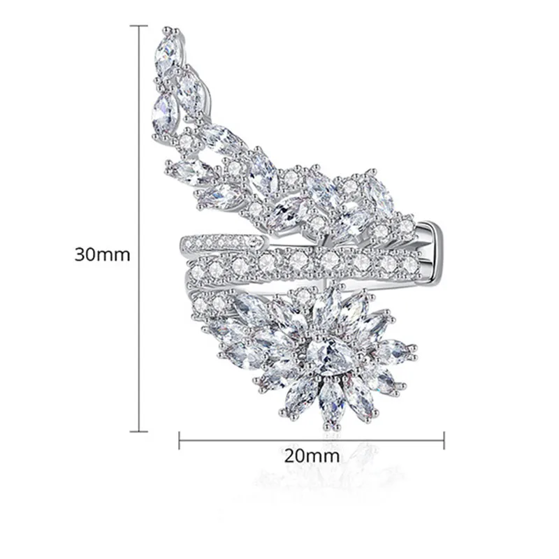 HIBRIDE Fashion Women Rings Jewelry Handmade Cubic Zirconia Butterfly Wings Ring For Bride Wedding Anniversary Bijoux R-190 | Украшения и
