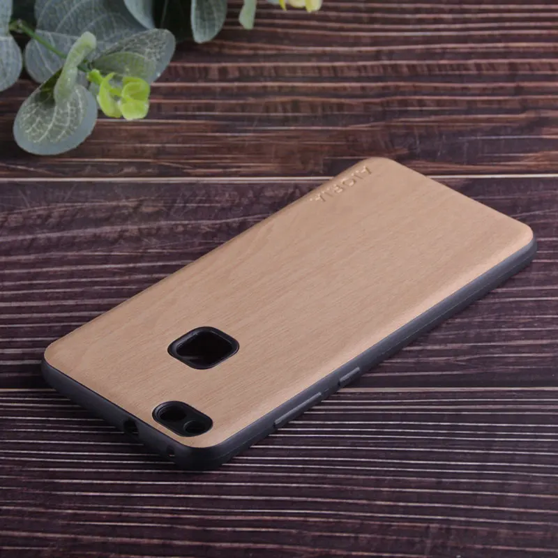Beige Чехол с деревянным дизайном для huawei P10 Lite, мягкий ТПУ силикон и дерево, ПУ кожа, кожа, чехлы для huawei P10 Lite - Цвет: Beige