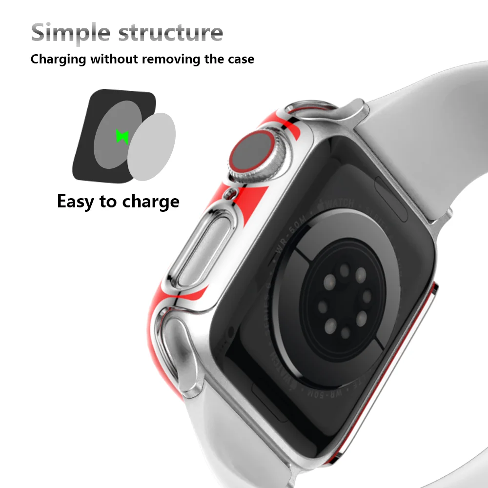 Модный матовый защитный чехол для Apple Watch SE 7 6 5 4 3 шт. бампер 41 мм 44 38 42 45 Жесткий