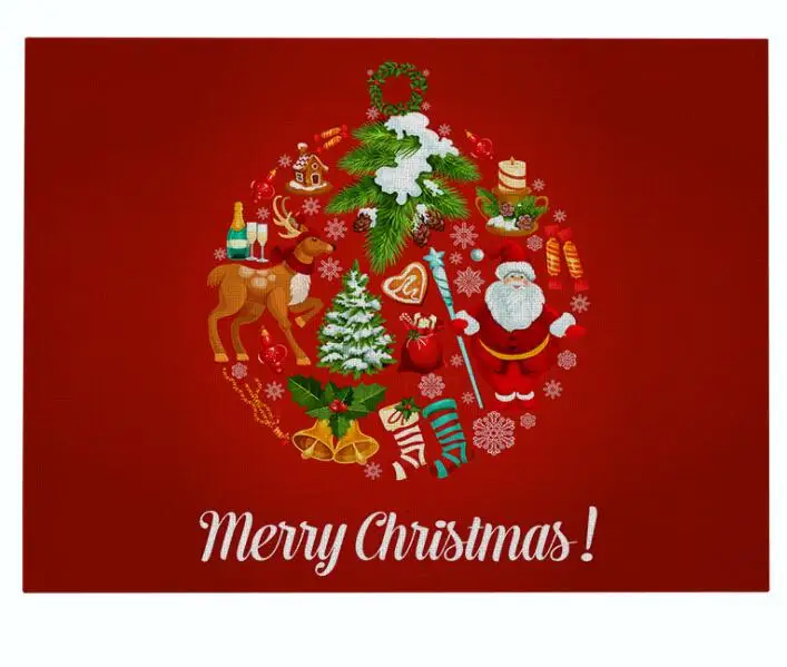 color27 INS Merry Рождественская елка настольное коврик коврики под посуду на стол Кухня Салфетки сервировочные каботажное судно рождественские украшения для дома панель прямоугольной формы - Цвет: color27