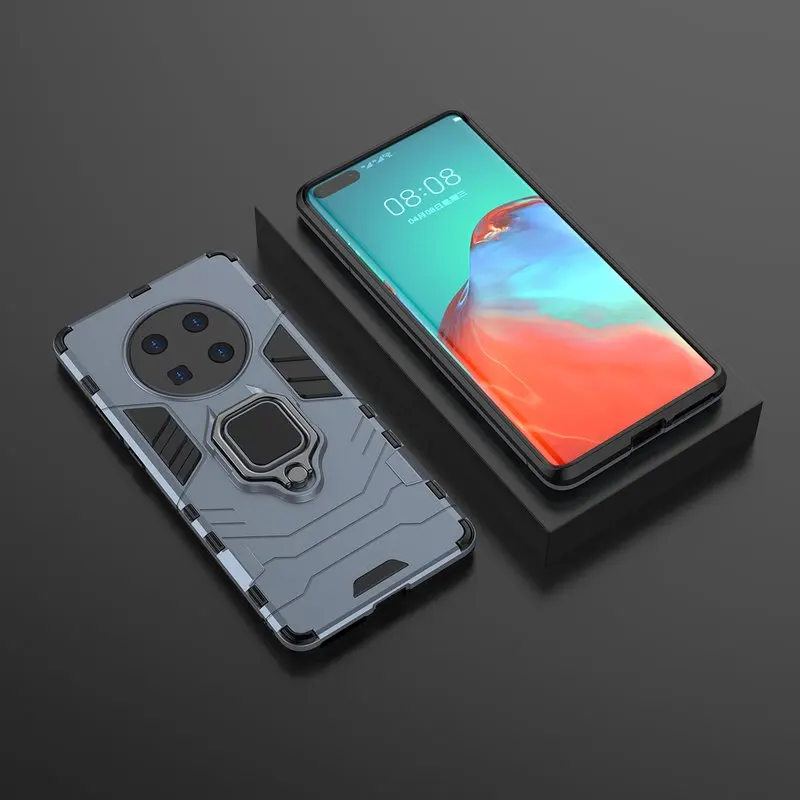 

Huawei Mate 40 Pro Case Magnetic Metal Finger Ring Cover For Huawei Mate 40 Pro Silicon Hard PC Armor Shockproof Protection Case
