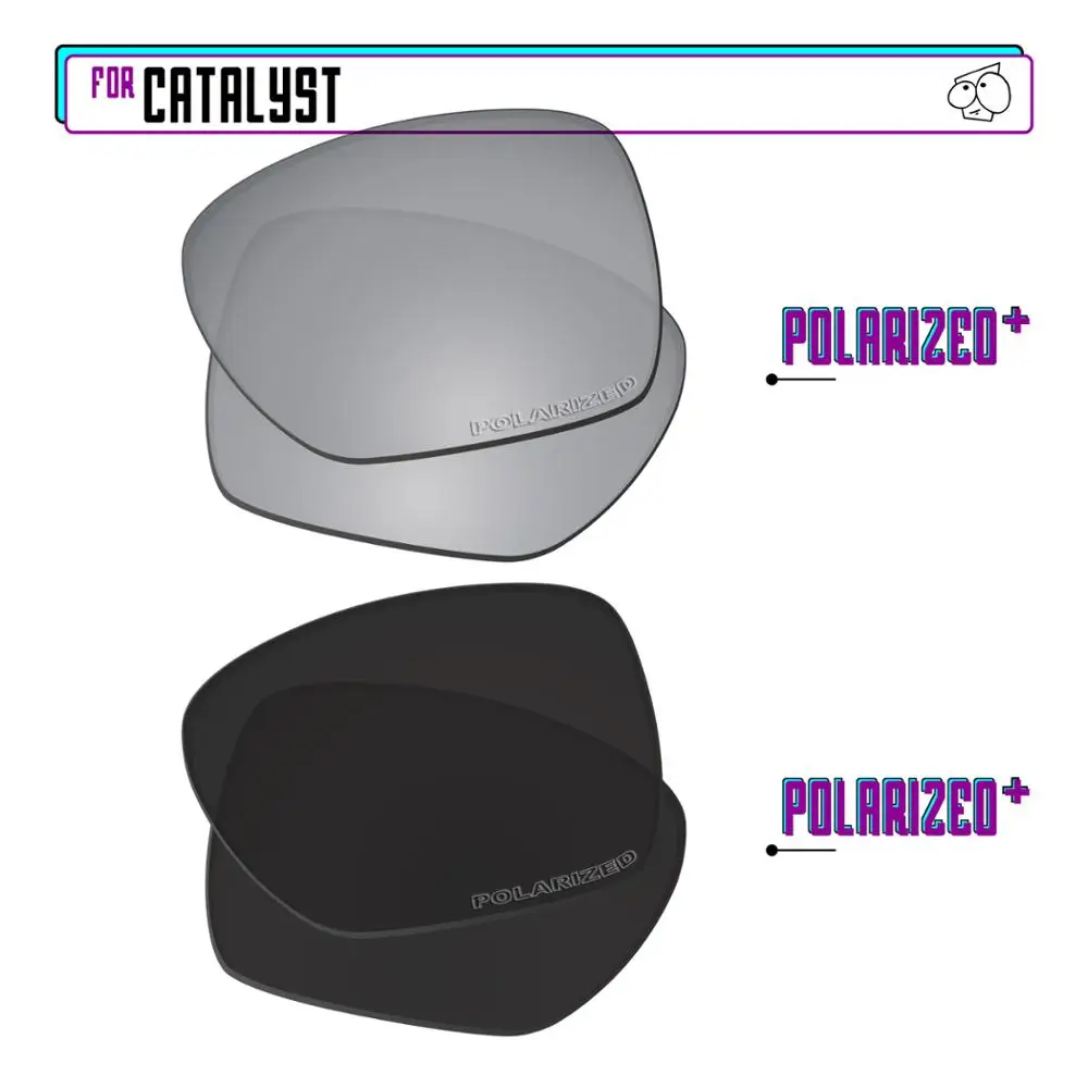 EZReplace Polarized Replacement Lenses for - Oakley Catalyst Sunglasses - Blk P Plus-SirP Plus