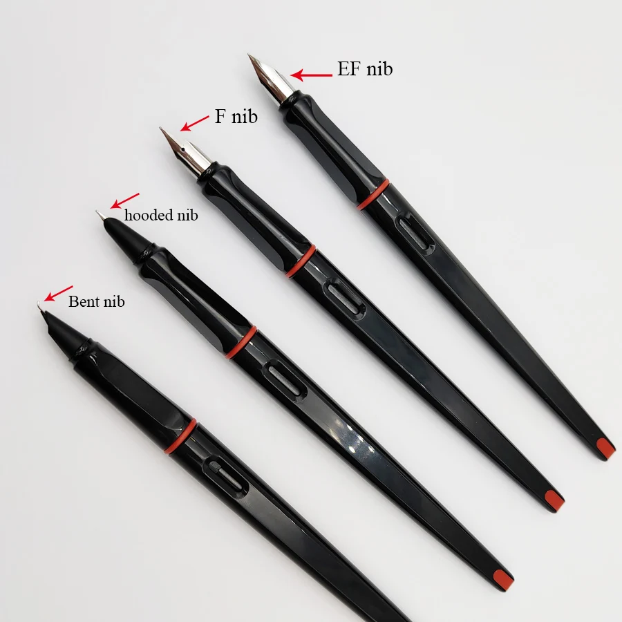 2pcs classic straight link long Fountain pen Red Big Clip Plastic white EF nib Ink Pens for Writing Office Supplies Stationery | Канцтовары