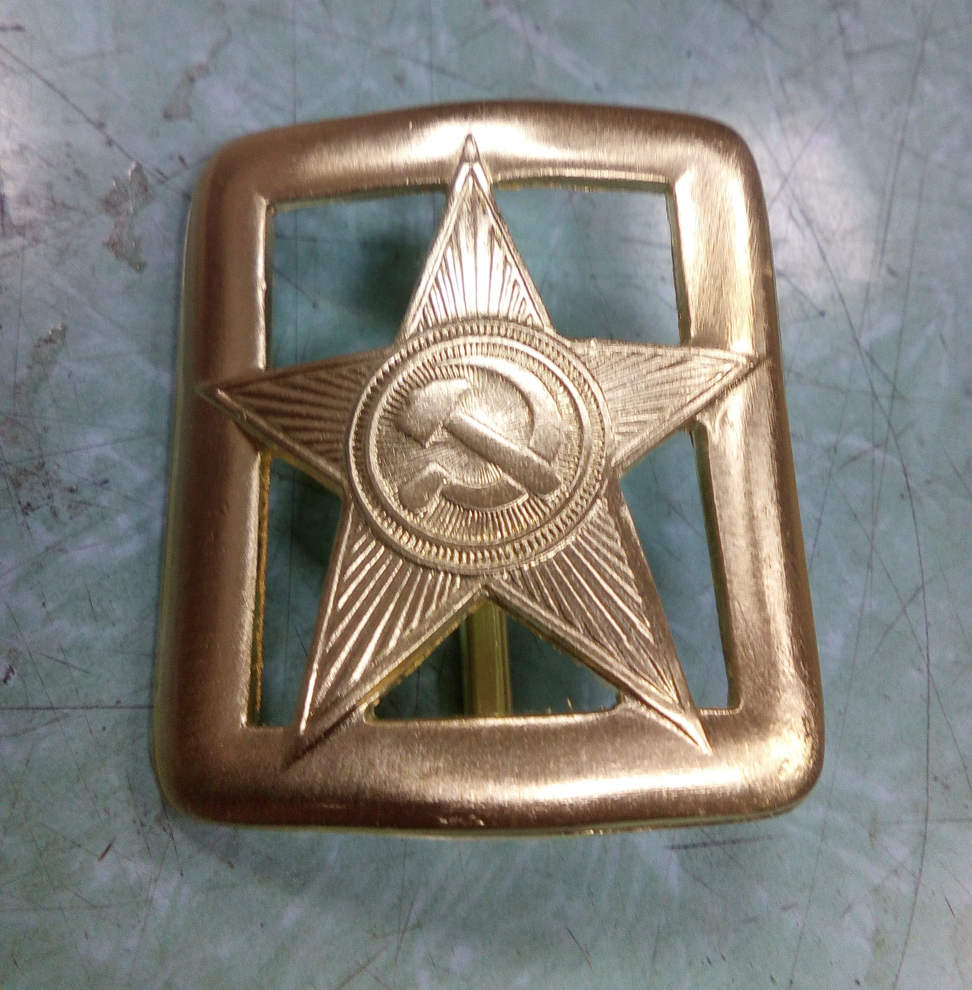 Пряжка для мужского ремня латунная со звездой от генеральского (снаряжения