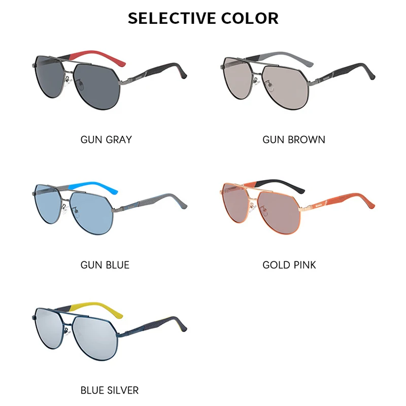 Классические поляризованные солнцезащитные очки HD с металлической оправой