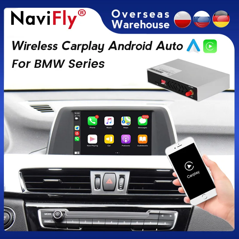Navifly беспроводной интерфейс Carplay для BMW X1 X3 X5 X6 F02 F07 F10 F20 F21 F30 F34 E60 E70 E81 E84 E90 NBT EVO CCC CIC |
