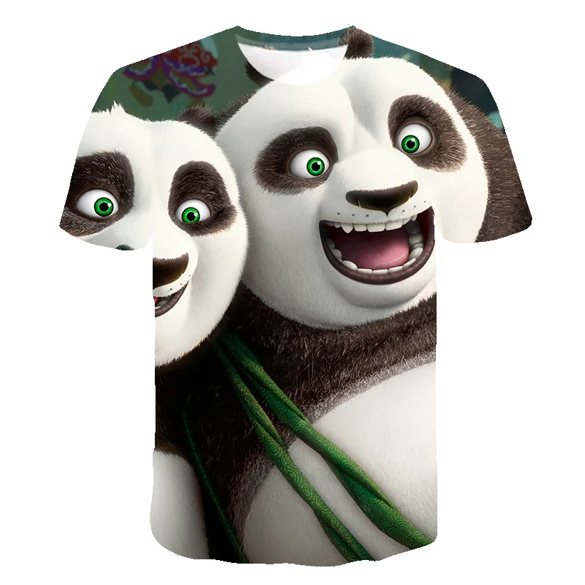 

New Fashion Casual 3D Printed Cute Panda Patterns TShirts Boys Men Summer Short Sleeve T-shirt Parent-Child Qutfit Tops Tees