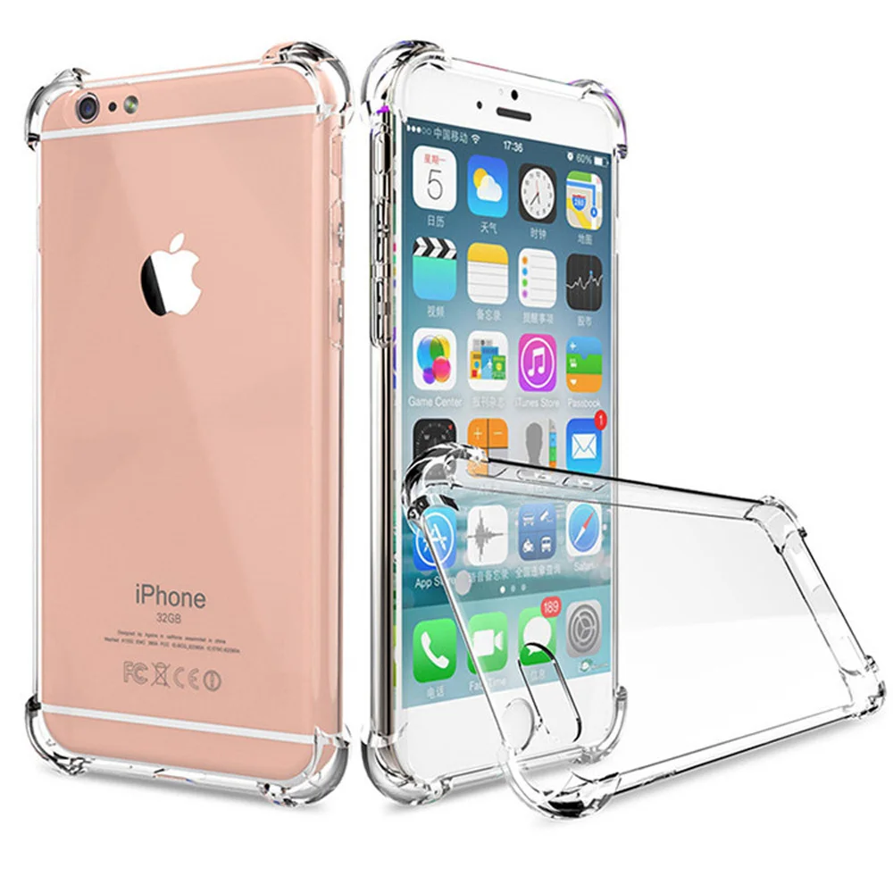 

Crystal Clear TPU Soft Back Case For iPhone 6 Plus Case With Air-Bag Shock-Proof Aniti-Fall 360° Drop Protection Perfect Fitting