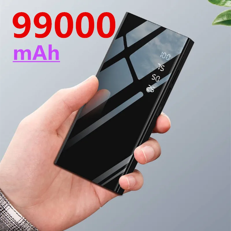 Power Bank 99000 мАч блок питания 10000 мА/ч 2USB зарядное устройство Портативный внешний